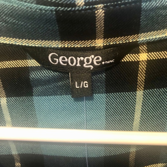 George Plaid Flannel Button Down Shirt - Picture 3 of 4